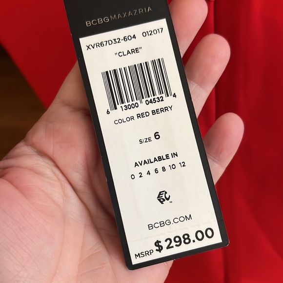 BCBGMaxAzria NWT dress Clare Mini in Red Berry color size 6 - Picture 7 of 16